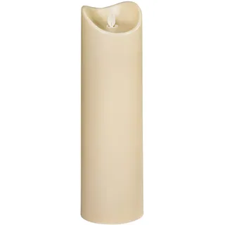 Dehner Outdoor-Kerze mit LED-Beleuchtung Kunststoff Ø 9 cm Höhe 30 cm creme