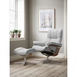 Stressless® Relaxsessel »Mayfair«, (Set, Relaxsessel mit Hocker), mit Hocker, mit Cross Base, Größe S, M & L, Holzakzent Eiche grau