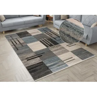 MY HOME Teppich »Beliz« rechteckig 9 mm Höhe mit Konturenschnitt, Kurzflor, 3D-Design, mit Fransen, Wohnzimmer my home B : cm 1 Stk.