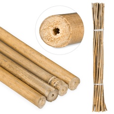 Bild Bambusstäbe 105cm, aus natürlichem Bambus, 25 Stück, Bambusstangen als Rankhilfe oder Deko, zum Basteln, natur, 105 x 9 cm