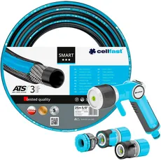 Cellfast - Smart ATSV Gartenschlauch 5/8 Zoll (15 mm) 25 m + Multifunktionales Handsprüher-Set