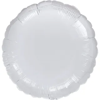 Amscan 2057601 - Standard Folienballon Rund, silber metallic, Durchmesser, 43cm, Luftballon, Heliumballon
