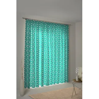Adam Vorhang "Retro Floret" Kräuselband 1 Stk. tlg. aus 100% Bio-Baumwolle, petrol