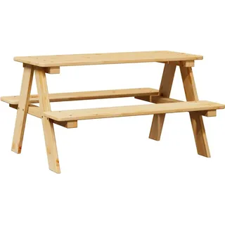 vidaXL Kindertisch mit Bänken IRUN 90x79,5x50 cm Massivholz - Braun