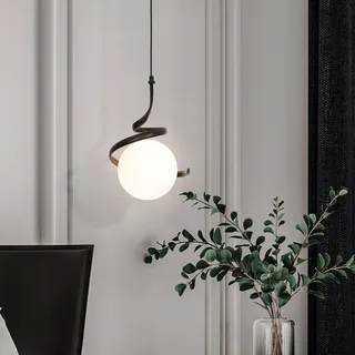 zhxinashu Deckenlampe Kugel, Deckenlampe Glas, Pendellampe Moderne, Hängelampe Esstisch, Pendelleuchte Schwarz für Schlafzimmer, Wohnzimmer(Schwarz)