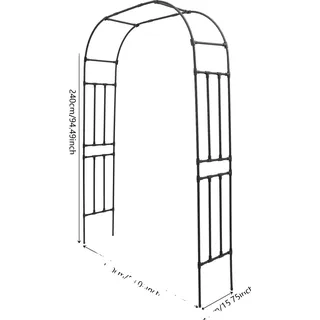 Gartenbogen-Spalier, freistehendes Design, elegantes gedrehtes Muster, schwarz