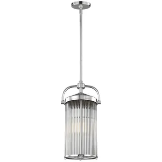 Elstead Lighting Hängeleuchte , Chromfarben , Glas, Metall , 24.4x61.9x20.5 cm , RoHS, Grüner Punkt , Lampen & Leuchten, Leuchtenserien