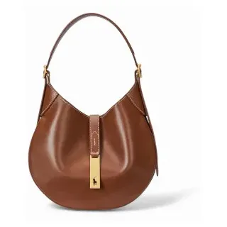 Polo Ralph Lauren für Damen. 428944017009 Schultertasche Polo ID Leder klein (OSFA), Braun, Lässig