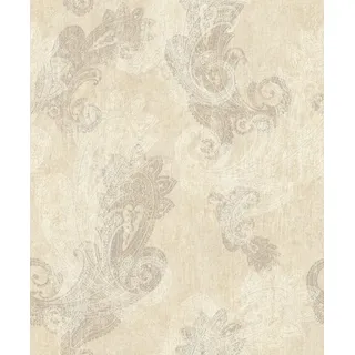 Rasch Vliestapete Beige Grau Metallic Paisley Ornamente Floral 746433