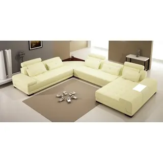 Design Wohnlandschaft Sofa Ecksofa Couch Polster Eck Sitz Garnitur Leder USB+LED