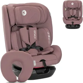 Lorelli Kindersitz Voyager i-Size (40-150 cm) Nackenkissen, Kopfstütze, Gurt rosa