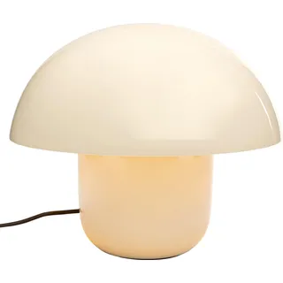 Kare Design Tischlampe Mushroom Shiny Ecru, Beige, Höhe 27cm, Metall Schirm, E14, Pilzlampe, Retro, Tischleuchte, kein Leuchtmittel inklusive