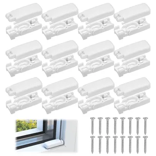 16 Stück Plissee Ersatzteile Set, Universal Plissee Zum Bohren Plissees Halterung Klemmträger Plissees Kunststoff PlisseeErsatzteile, Spannschuhe Für PlisseesKlemmträger Zubehör Für Klebeträger