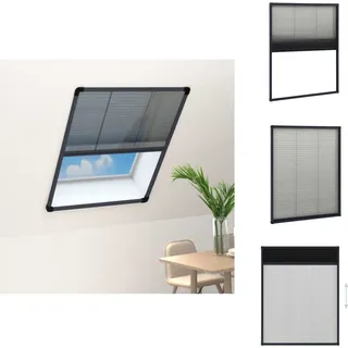 vidaXL Insektenschutz-Plissee für Fenster Aluminium Anthrazit 60x80cm - Fliegengitter - Grau