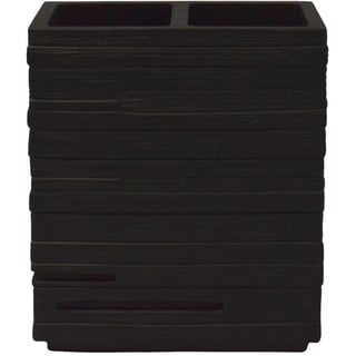 Sadena Zahnputzbecher , Schwarz , Kunststoff , 10.3x11.5x6.3 cm , Badaccessoires, Zahnputzbecher