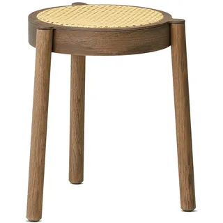 Northern dreibeiniger geflochtener Hocker aus der Serie Pal und aus Eiche, geräuchert, in der Farbe Braun, ø 37 cm, 2122