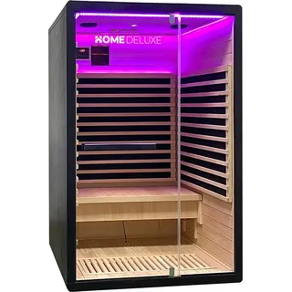 HOME DELUXE Infrarotkabine NERO M – Schwarz, Hemlock (190 x 105 x 120 cm) | s Design & leichte Montage - Schwarz