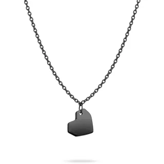 Liebeskind Berlin Kette mit Anhänger Urban Heart Edelstahl Schwarz