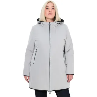 Ulla Popken Damen Hyprar Reversible Jacket, Mittelgrau, 58-60 EU