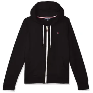 Tommy Hilfiger Damen Zip-up Hoodie – Classic Sweatshirt for Women with Drawstrings and Hood Kapuzenpullover, Schwarz, XS