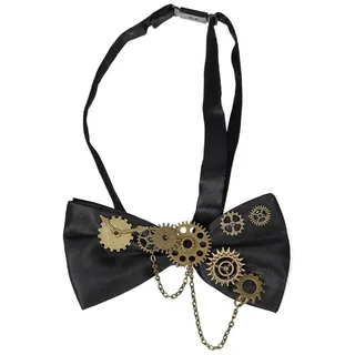 OIXYEY Steampunk Fliege Steampunk Herren Getriebe Retro Krawatte Vintage Fliege Zahnräder Cosplay Steampunk Accessoires