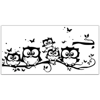 Warmhm Eulen Wandsticker, Eulen Wanddeko Wandtattoo Schwarz Wanddeko Wandsticker Wandkunst für DIY Wand Fenster ekoratives