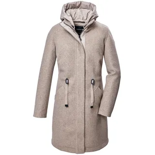 G.I.G.A. DX Damen Fleece Parka/Mantel mit abknöpfbarer Kapuze GW 46 WMN PRK, hellbeige, 46,