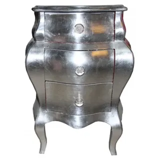 Casa Padrino Barock Kommode im Antik-Stil, Blattsilber, 53 x 36 x 71.5 cm - Silber