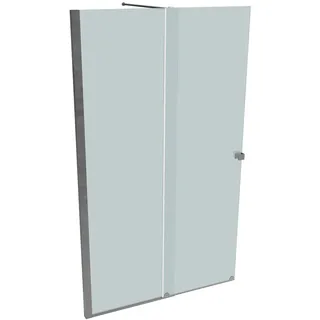 HÜPPE Xtensa pure Walk-In Gleittür 1-teilig, mit festem Segment, Breite:120cm, Anschlag links, Querbügel, XT0103069348, Duschkabine: Profilfarbe silber hochglanz Glas ESG Sand Plus Siebdruck mit