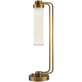 Tischlampe Metall Glas 56.5 cm in Messing Antik E27 Tischleuchte Beistelllampe