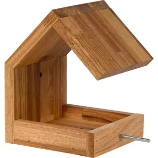 Dobar Design-Vogelhaus Eichenholz mit Satteldach Braun