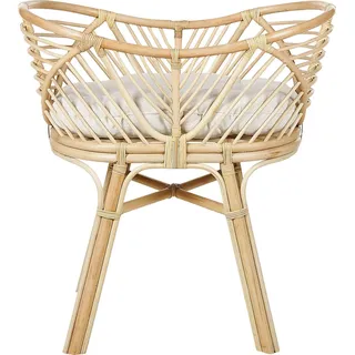 BELIANI Stubenbett Natürlicher Farbton Rattan mit Gestell Polster Cremeweiß Boho Design Babyzimmer Ausstatung Zubehör Babybett Moseskorb Stubenkrob - Beige