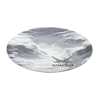 Sansibar Teppich »Keitum 032« rund 3 mm Höhe Flachgewebe, modernes Design, Motiv Brandung & Wellen grau
