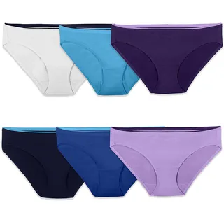Fruit of the Loom Women's Underwear Breathable Panties (Regular & Plus Size) Colors May Vary, Bikini, 6, Micro Mesh - 6 Pack - Bikini