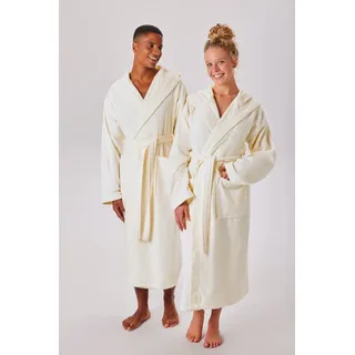 OTTO home Unisex-Bademantel "Regona, Hotelbademantel, Morgenmantel, Standardlänge & Überlänge" 1 Stk. Damen & Herren, mit Taschen, flauschig, weich, Velours, Sauna & Spa, creme