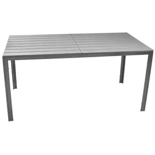 VERDELOOK Teneriffa Rechteckiger Tisch in Holzoptik, 156x78x74 cm, grau