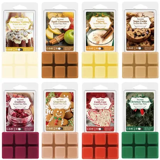 SALKING Weihnachten Duftwachs, Winter Wax Melts für Duftlampe, Sojawachs Raumduft für Duftlampe - Weihnachtskranz, Apfel-Zimt, Lebkuchen, Zuckerstangen, Pudding, Eierlikör, Preiselbeermarmelade, Kekse