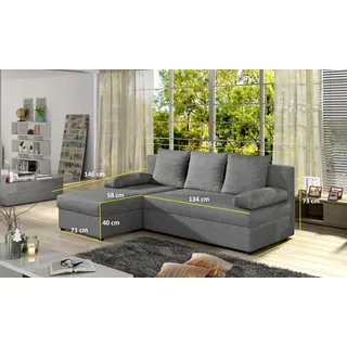 Moderne Schlafsofa Couch Polster Sitz Garnitur L Form Textil Stoff Sofas Leder