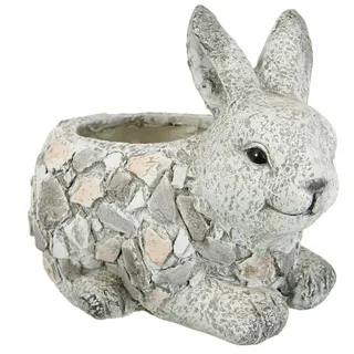 I.GE.A. Blumenkübel Hase aus Magnesia 33 x 21 cm Grau