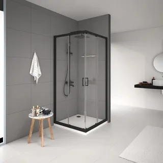 baliv Duschkabine DUK-90.41E 90 cm x 90 cm Schwarz Matt