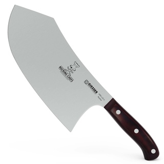 Giesser seit 1776 - Made in Germany - Hackbeil 22 cm Rocking Chefs, PremiumCut Butcher No 1, Hackmesser, Micarta, rot, genietet, rostfrei, deutsches Grillmesser scharf