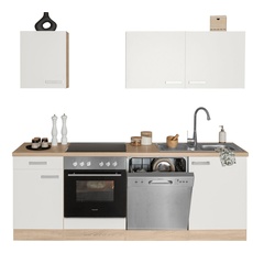 Bild Küchenzeile »Leer«, Breite 210 cm, mit Hanseatic-E-Geräten, weiß