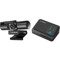 AverMedia Live Streamer CAM PW513, Ultraweitwinkel 4K Webcam mit Webcam-Abdeckung, Plug & Play für Gaming, Stream, Video Aufruf AS311 Speakerphone KI-gesteuerte Freisprecheinrichtung