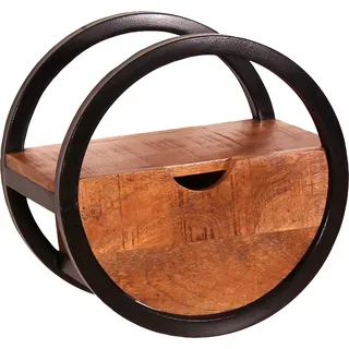 SIT Wandregal Mit Schublade aus Mangoholz, schwarz