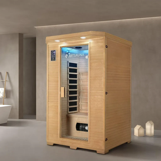 Artsauna Infrarotkabine Oslo mit Triplex-Heizsystem & Hemlockholz , Naturfarben , Holz , 120x190x100 cm , Freizeit & Co, Wellness & Gesundheit, Infrarotkabinen