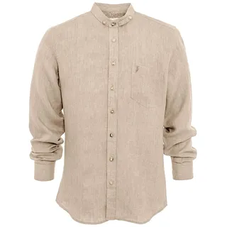 Almsach Langarmhemd "Stehkragenhemd 720LI-LA", beige