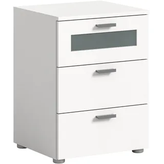 INOSIGN Kommode INOSIGN "Onex, Breite 45 cm, mit Glasfront im Schubkasten,vielseitig einsetzbar", weiß, B:45cm H:60cm T:40cm, FSC-zertifizierter Holzwerkstoff, Glas, Sideboards, Kommode, in verschiedenen Farben, Nachttisch, Nachtschrank
