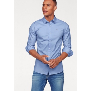 Tommy Jeans Langarmhemd »Sabim Stretch Hemd Shirt«, Stretch Hemd, Premium, Slim Fit, mit Elasthan, blau