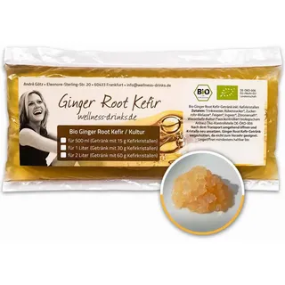 Wellness Drinks Bio-Ginger Root Kefir mit vitalen Kefirkristallen 15 g
