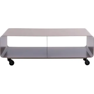 Kare Design Lowboard Lounge M, Grau, 90x41x30 cm, TV-Board, Sideboard, minimalistisches Design, Fernsehkommode, Rollbar, Stahl, Industrial, Modern, Wohnzimmer